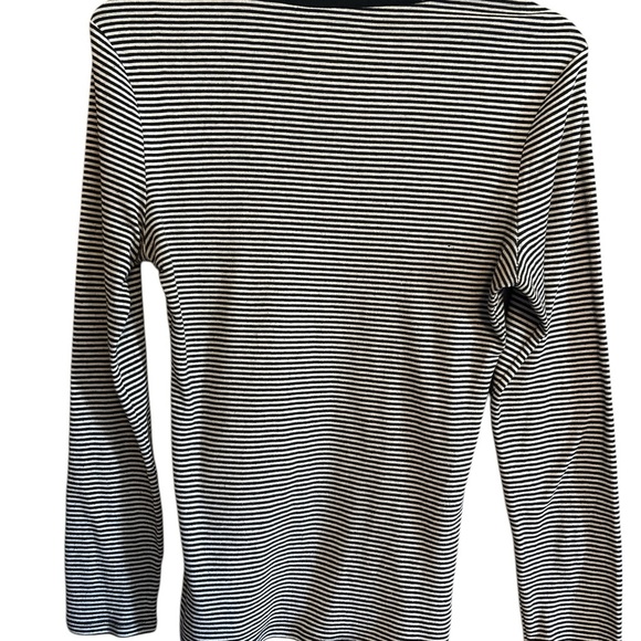 Striped Black and White Women's Top - Picture 2 of 4